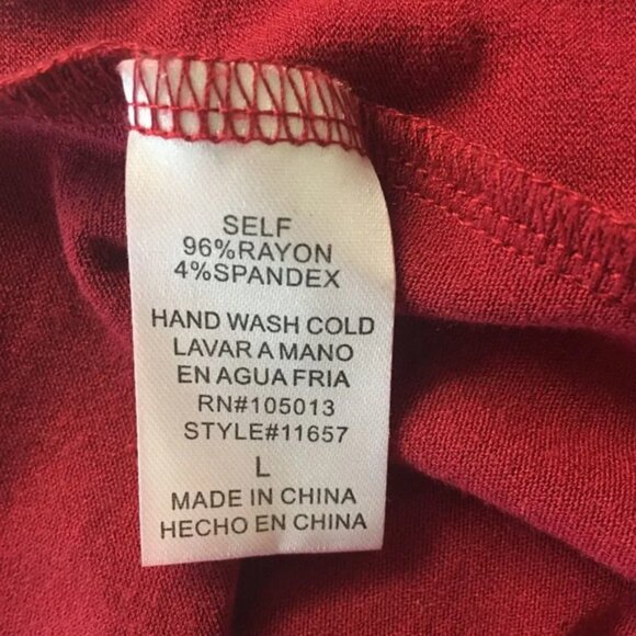 Andree by Unit Lace Up Top Large Burgundy - Picture 4 of 5